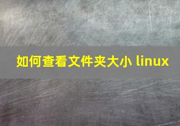 如何查看文件夹大小 linux